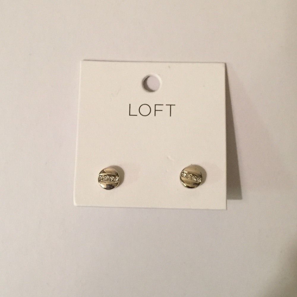 Ann Taylor Loft Silver Diamond Earring Studs